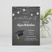 Graduation Hat Chalkboard Graduation Party Invitation (Standing Front)