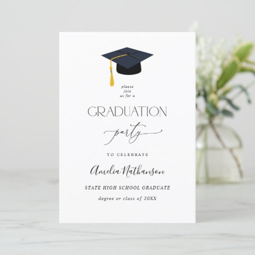 Graduation Hat Graduation Party Invitation 