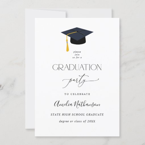 Graduation Hat Graduation Party Invitation | Zazzle