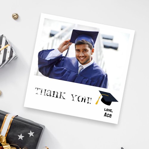 Graduation Hat Instant 1_2 Photo  ThankYou Card B