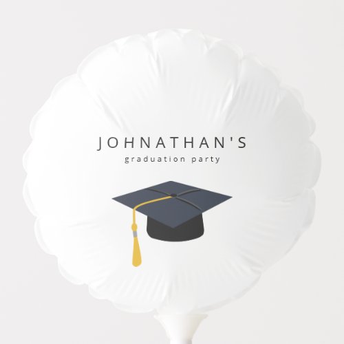 Graduation Hat Modern Name Balloon V2