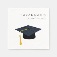 Graduation Hat & Name Party Napkins