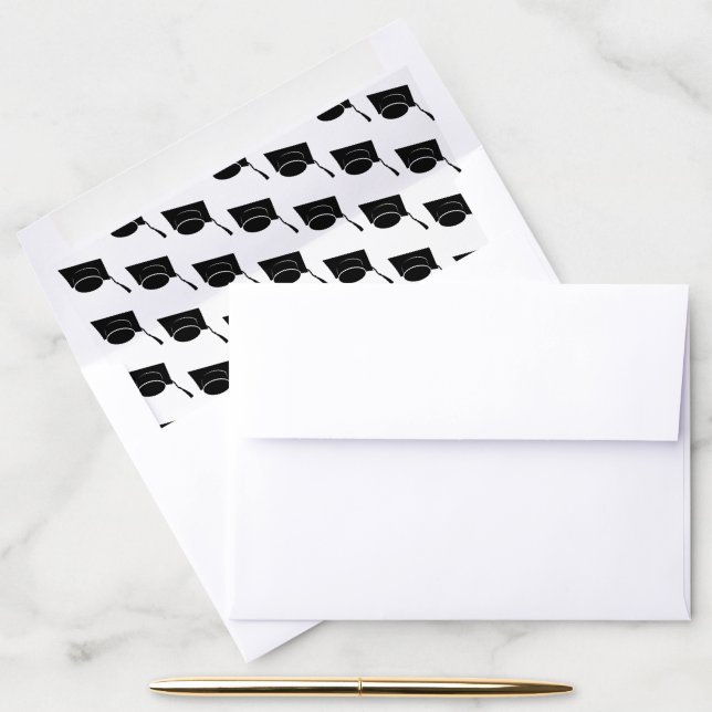 Graduation Hat Pattern Grad Party Envelope Liner (Desk)