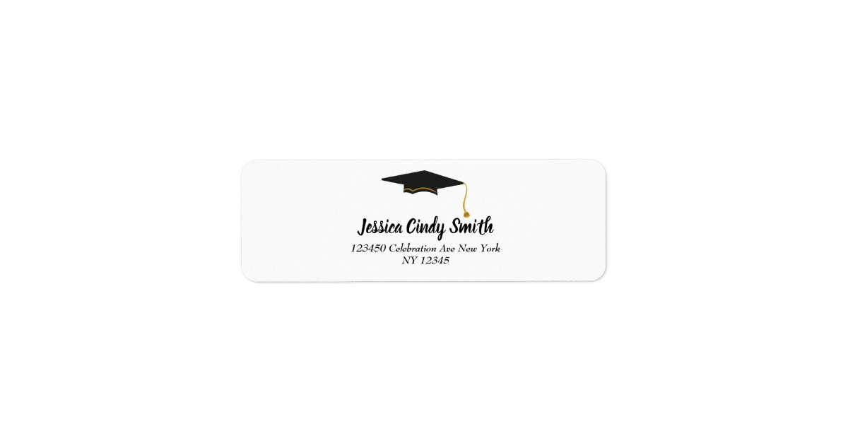 graduation-hat-return-address-label-zazzle