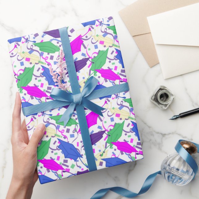 Graduation Hat Toss (Gala) Wrapping Paper (Gifting)