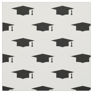 Graduation hat with tassel pattern textile fabric