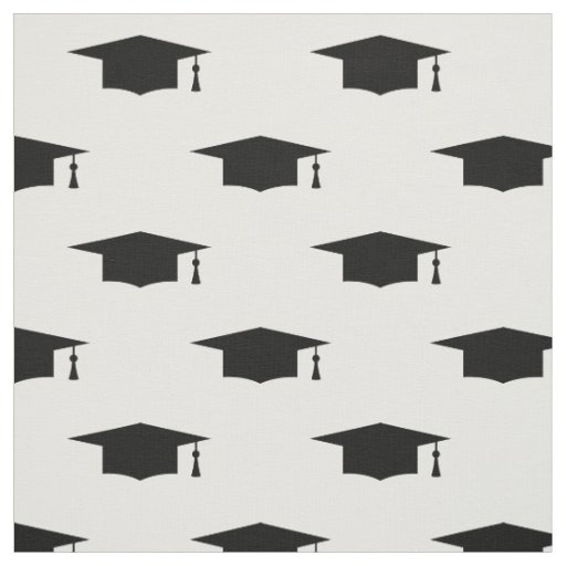 Graduation hat with tassel pattern textile fabric