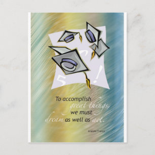 Graduation Hats in Air Announcement Postcard