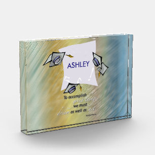 Graduation Hats in Air, Congratulations Graduate Acrylic Award