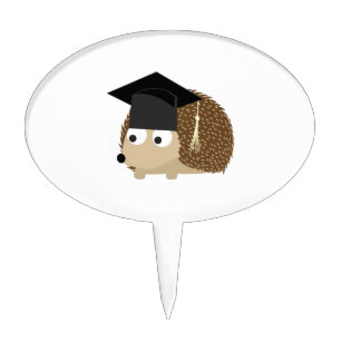 Graduation hedgehog cake topper