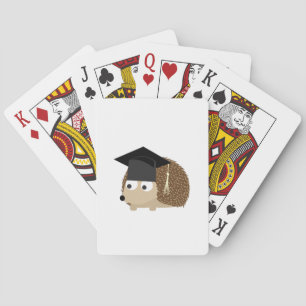 Graduation hedgehog poker cards