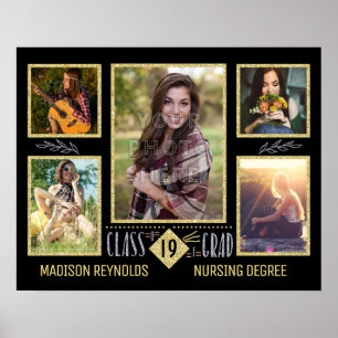 Graduation High School College Grad Photo Collage Poster