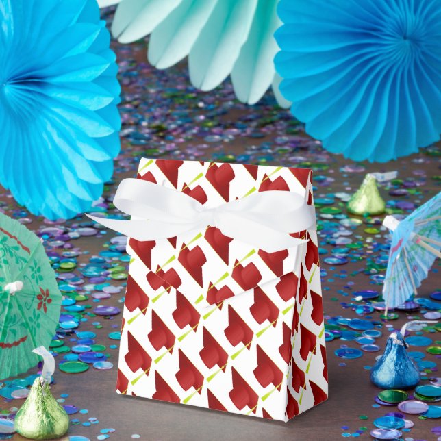 Graduation High School, College Red Cap Pattern Favor Boxes (Party)