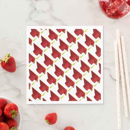 Graduation High School College Red Cap Pattern Napkins