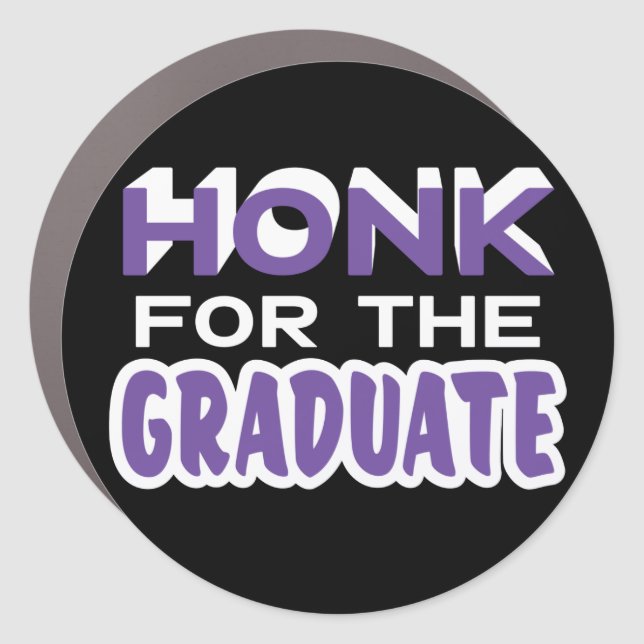 Graduation Honk Car Purple Car Magnet (Front)