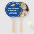 Graduation Honk Wave Gold Grad Cap Custom Photo Hand Fan | Zazzle