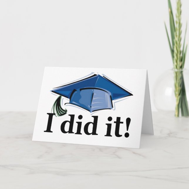 Graduation I Did It! Letterpress Thank You Card (Front)