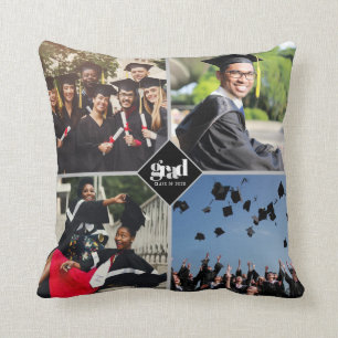 Graduation Instagram Photo Collage Keepsake Throw Pillow
