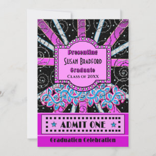 GRADUATION INVITATION - BROADWAY TICKET/PHOT0