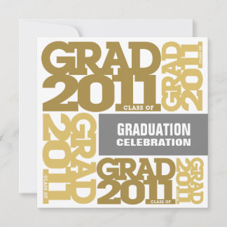Graduation Invitation Celebrate 2011 Gold White