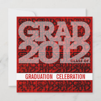Graduation Invitation Celebrate 2012 Mosaic Red