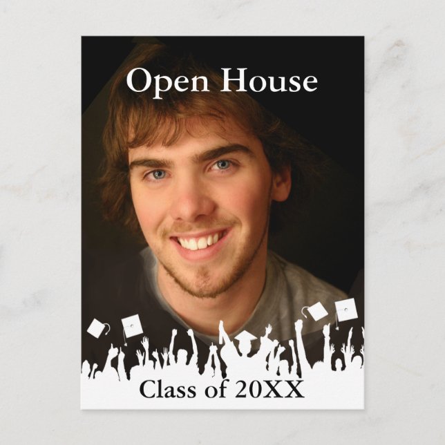 Graduation Invitation-Change Background/Font Color Announcement Postcard (Front)
