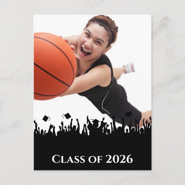 Graduation Invitation-Change Background/Font Color Invitation Postcard (Front)