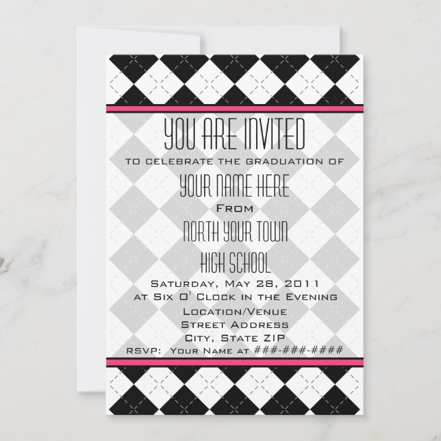 Graduation Invitation - Class of 2011 Argyle (Front)