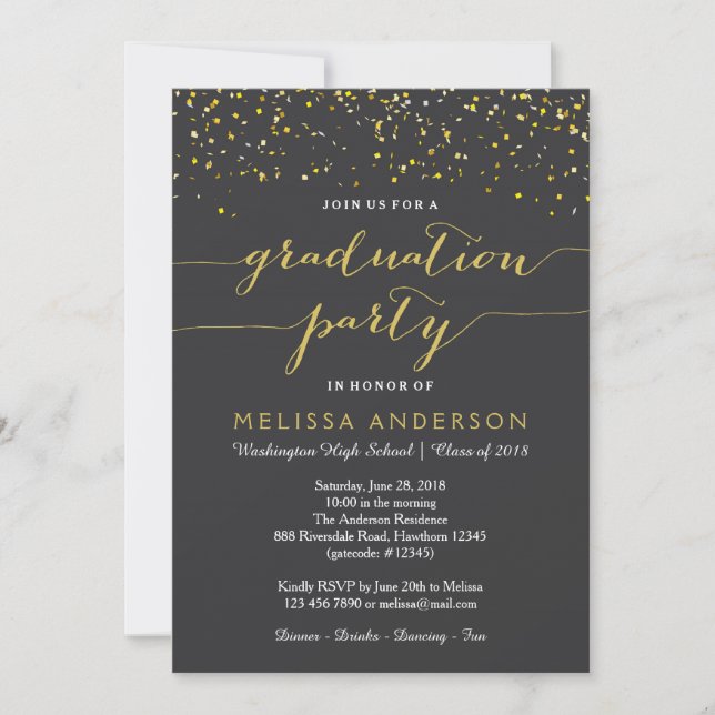 graduation invitation, graduation party invitation (Front)