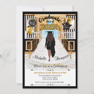 Graduation Invitation Hispanic African Female