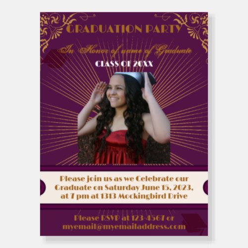 Graduation Invitation Modern Elegant Custom board