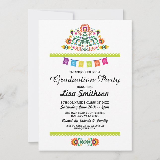 Graduation Invitation Party Fiesta Mexican Invite (Front)