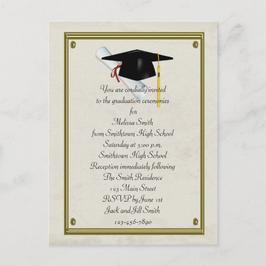 Graduation Invitation Postcard | Zazzle.com