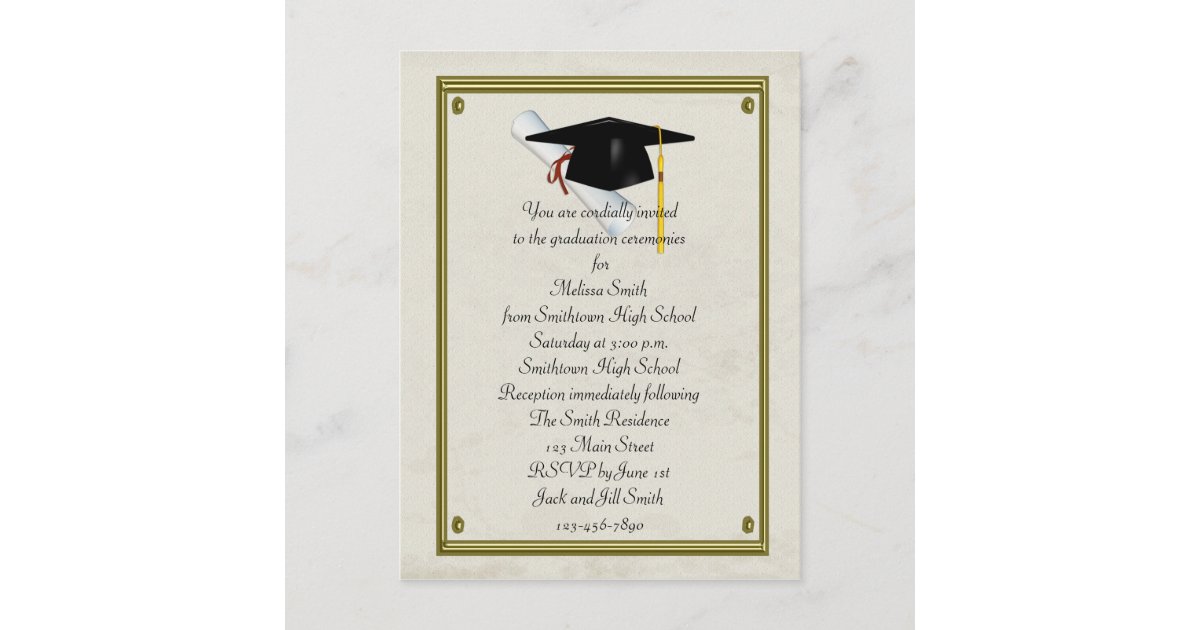 Graduation Invitation Postcard | Zazzle