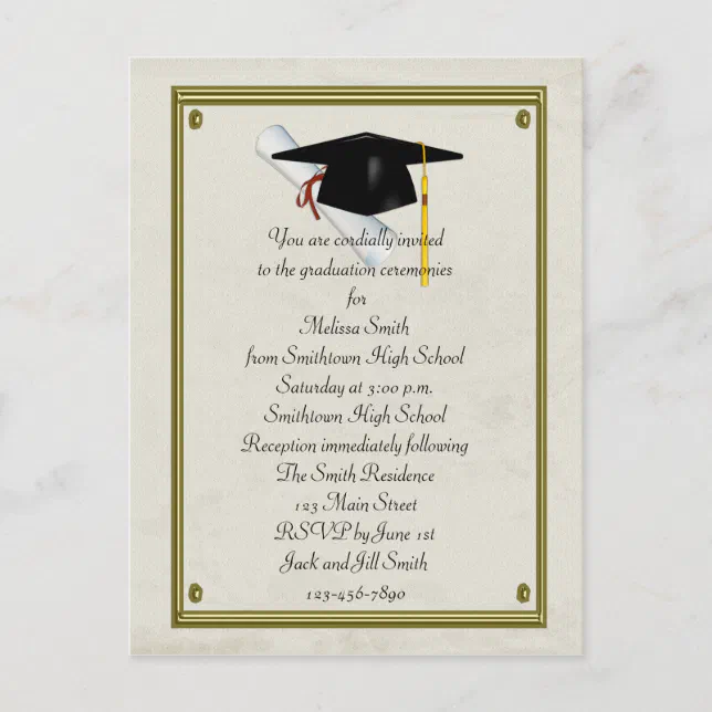 Graduation Invitation Postcard | Zazzle