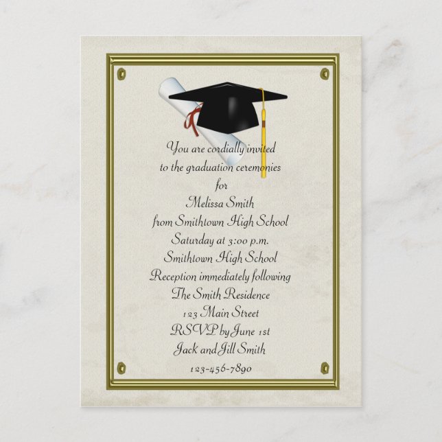 Graduation Invitation Postcard (Front)