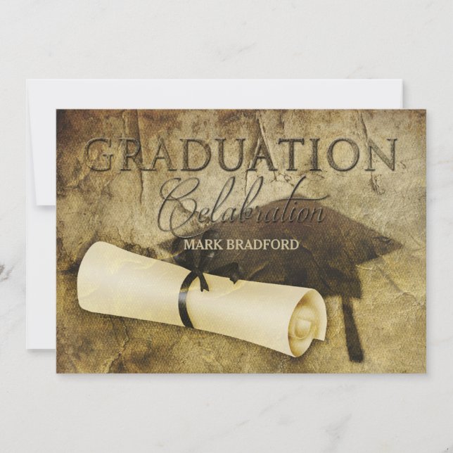GRADUATION INVITATION -RUSTIC ANTIQUE  -PHOTO/BACK (Front)