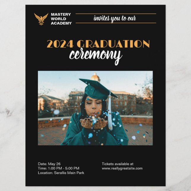 Graduation Invitation Senior Graduate Announcement Flyer (Front)