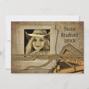 GRADUATION INVITATION - VINTAGE, PHOTO/YEAR INSERT