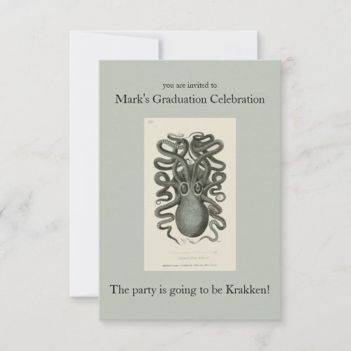 Graduation Invitation with Krakken