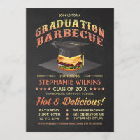 Graduation Invitations | BBQ Party Chalkboard