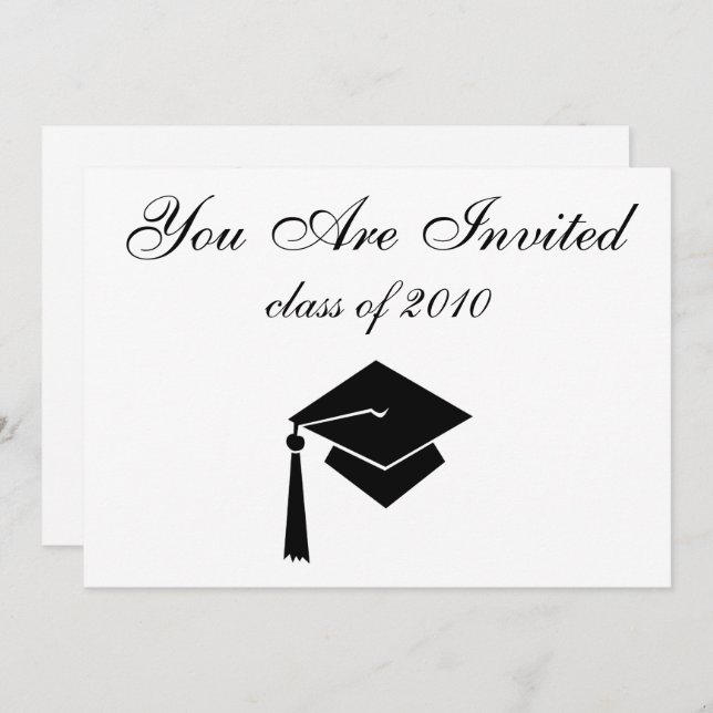 Graduation Invitations with Custom Date (Front/Back)