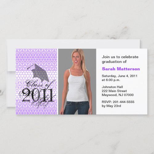 Graduation Invite Photo Card Chic Pattern 4