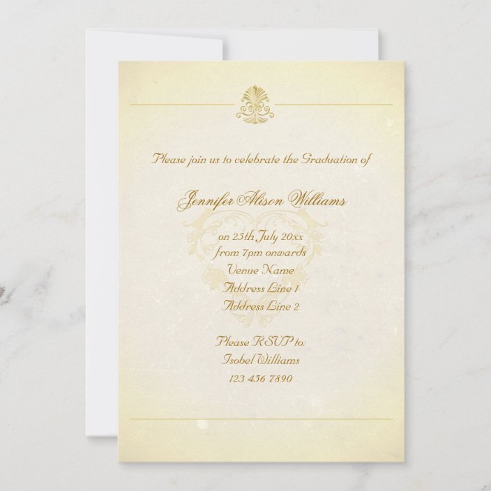 Download Graduation Invite Vintage Parchment Paper Style Zazzle Com