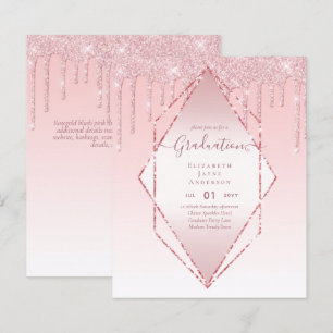 GRADUATION INVITES - Dripping Glitter Girly Glamor