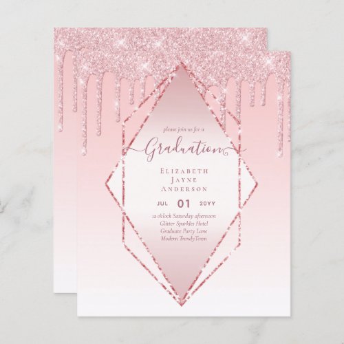 GRADUATION INVITES _ Dripping Glitter Girly Glamor