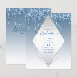 GRADUATION INVITES - Dripping Glitter Girly Glamor