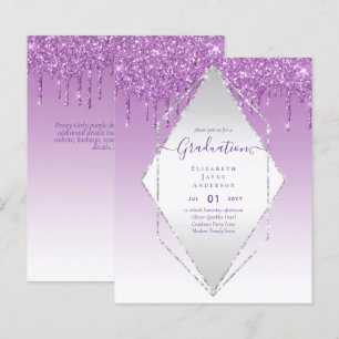 GRADUATION INVITES - Dripping Glitter Girly Glamor