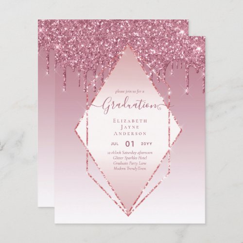 GRADUATION INVITES _ Dripping Glitter Girly Glamor