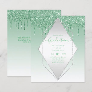GRADUATION INVITES - Dripping Glitter Girly Glamor